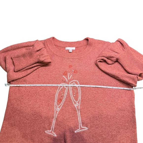 LC - Lauren Conrad - holiday celebration champagne sweater - peach -soft size XL - Picture 8 of 10